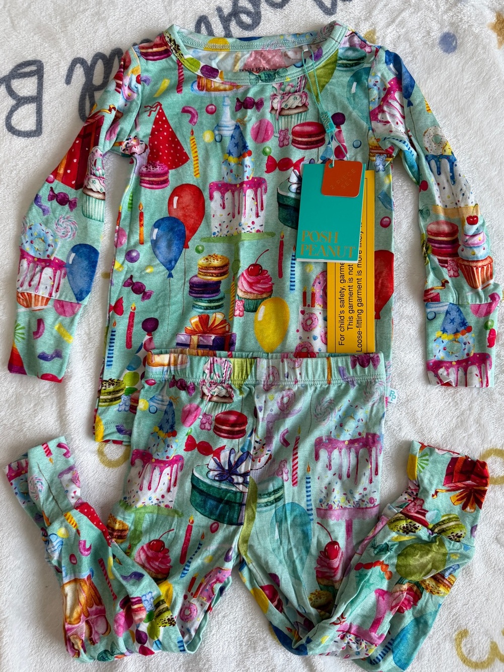 NWT Posh peanut birthday themed pajama set - 18-24M